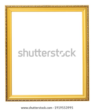 retro golden rectangular frame for photography on isolated background