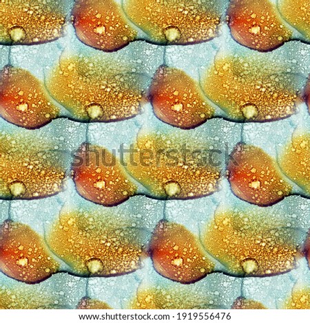 Light abstract background with transparent alcohol ink spots. Seamless pattern.   Hand-drawn illustration.