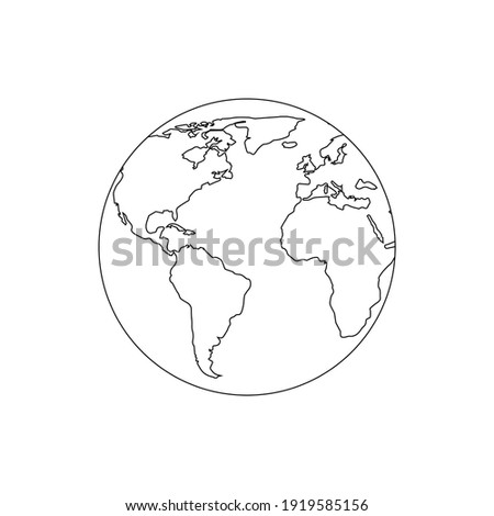 Globe Earth line icon, Vector sign on white background