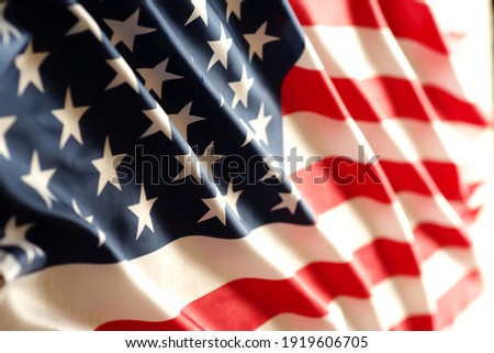 United States of America waving flag with many folds ,joe biden 2021 Royalty-Free Stock Photo #1919606705