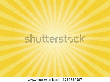 Sun rays Retro vintage style on yellow background,  Sunburst Pattern Background. Rays. Summer Banner Vector illustration Royalty-Free Stock Photo #1919612567