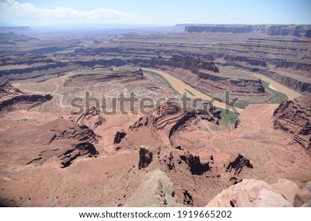 View from Dead Horse Point State Park towards Canyonlands National Park and Colorado river