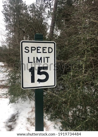 Speed sign in South Toledo Bend State Park 