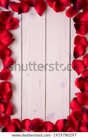 Love Background. Red Rose petal frame.