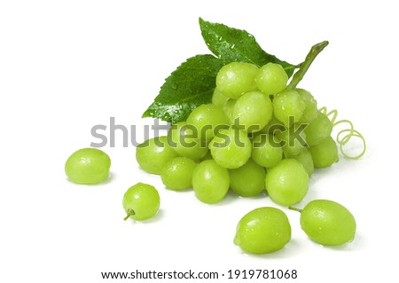 Ripe juicy sweet green grapes bunch isolated on white background Royalty-Free Stock Photo #1919781068