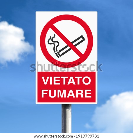 No smoking sign with a blue sky background