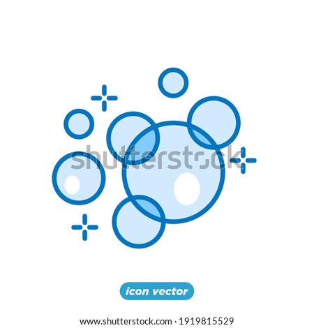 Bubbles icon. Soap foam, fizzy drink, oxygen bubble pictogram symbol template for graphic and web design collection logo vector illustration