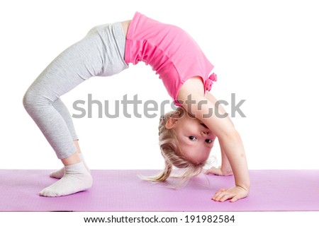child girl doing gymnastics