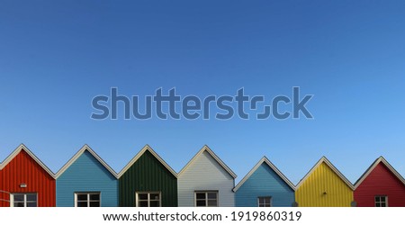 colorful gables wooden houses city of Eckernförde Royalty-Free Stock Photo #1919860319