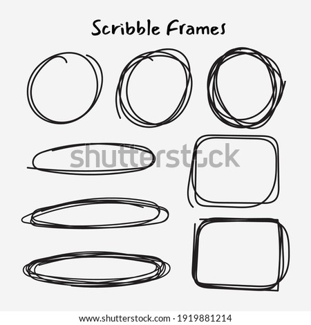 Scribble frame set. Collection of scribble frame vector 