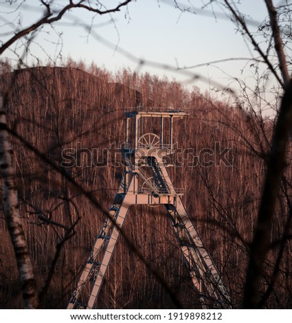 Post apocalyptic atmosphere in a mining park