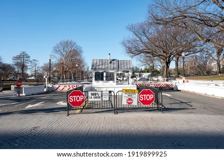 White house washington DC security check entrance.