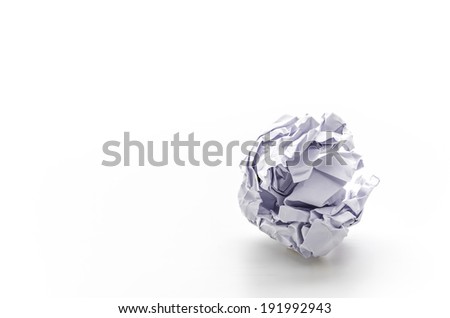 Crumble paper isolated on white background