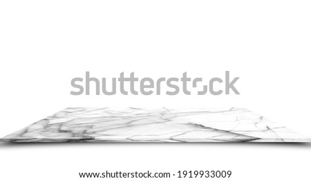 White marble counter Isolated on white background