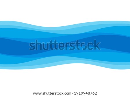 Abstract blue wave on white background vector illustration.