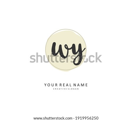 WY Initial letter handwriting and  signature logo. A concept handwriting initial logo with template element.