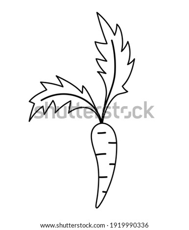 Vector black and white carrot icon. Healthy root vegetable outline illustration or coloring page. Food clip art. Cute plant isolated on white background