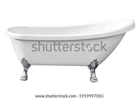 Vintage bathtub isolated on white backgrounds work with clipping path. Royalty-Free Stock Photo #1919997065