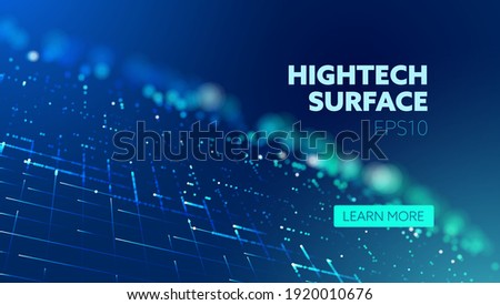 Future technology. Hightech electronic cloth. Particle grid. Cloud network. IOT ai science Royalty-Free Stock Photo #1920010676