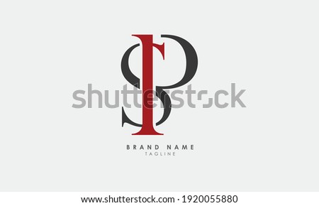 Alphabet letters Initials Monogram logo SP, PS, S and P
