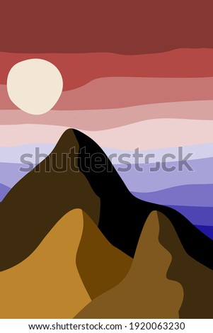 abstract landscape. landscape with mountains, sky. stock vector abstract illustration.