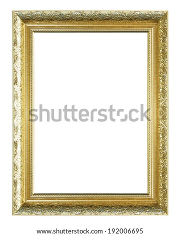 Antique gold Frame Isolated On White Background