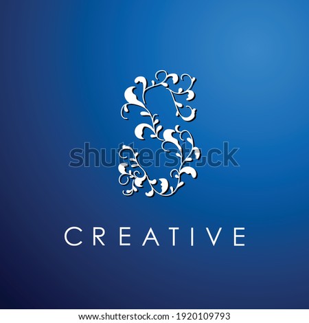 letter S logo with white twig theme