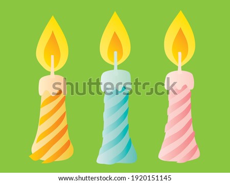 Illustration of colorful three candles
