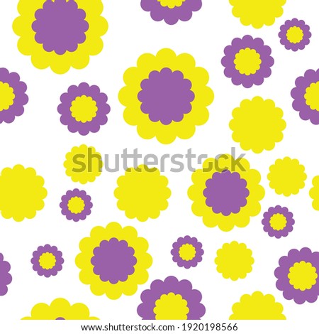 vector pattern with flowers. flat pattern image with bright color flowers.