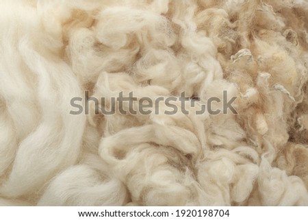 Soft white wool texture as background, closeup Royalty-Free Stock Photo #1920198704