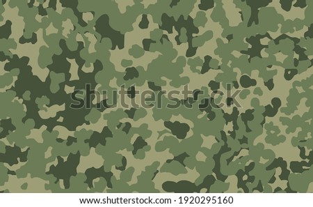 Military camouflage texture khaki print background - Vector illustration Royalty-Free Stock Photo #1920295160