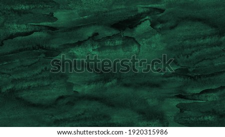 Hand painted watercolor background. Black blue green abstract art background. Dark turquiose aquarelle background with copy space for design.  Royalty-Free Stock Photo #1920315986
