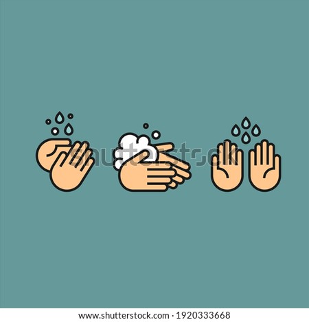 Hand wash flat vector icon. Clean hands flat vector icon