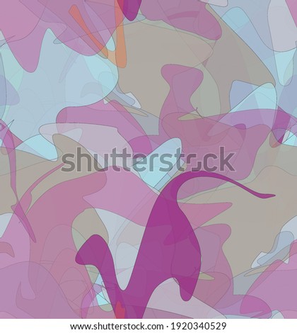 Abstract watercolor seamless vector pattern. Random transparent wavy shapes create artistic pain texture. Pastel multicolored background with organic natural earthy colors. Universal wallpaper.