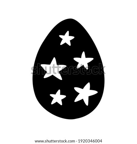 Easter egg doodle illustration isolated on a white background.