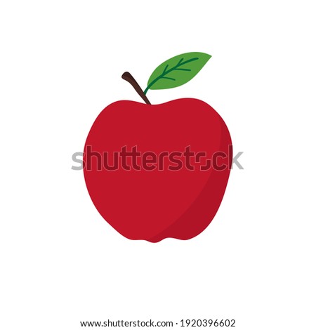 Flat icon red apple isolated on white background. Fruit icon. Royalty-Free Stock Photo #1920396602