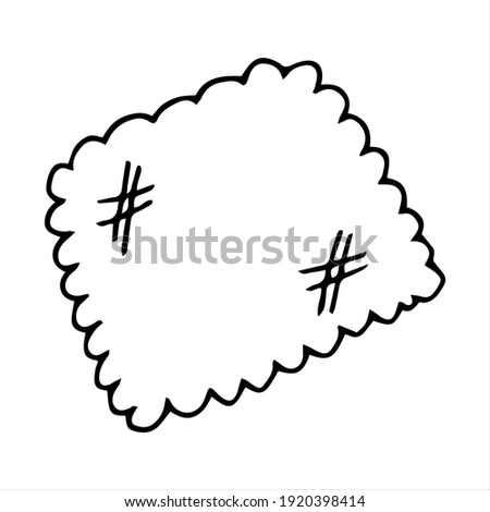 Hand drawn dust rag for clean isolated on a white background. Dust rag sketch illustration for print, web, mobile and infographics. Doodle style. Vector object for house cleaning tools, floor washing