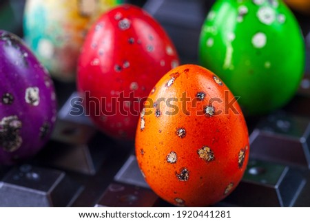 Easter eggs, process of painting in different ways, bright, colorful Easter eggs