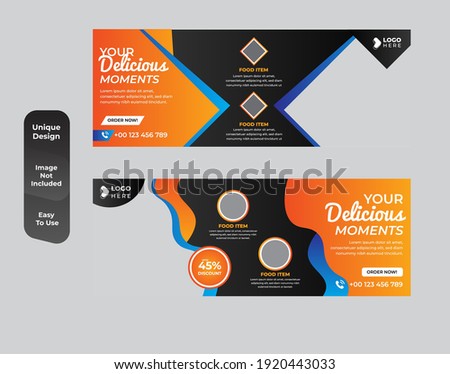 Food social media promotion and discount voucher  web banner design template 