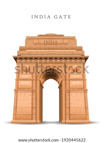 Indian Gate in Delhi isolated on white. war memorial design. vector illustration	
 Royalty-Free Stock Photo #1920445622