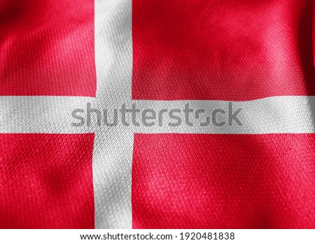 Denmark Flag Close up 3d rendering