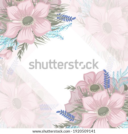 Vector illustration of a beautiful floral border with flowers.