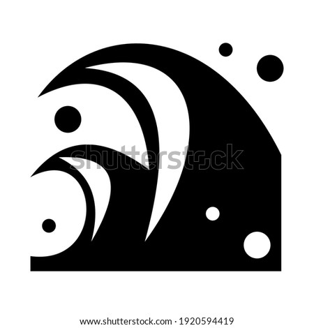 Water wave icon vector isolated on white background