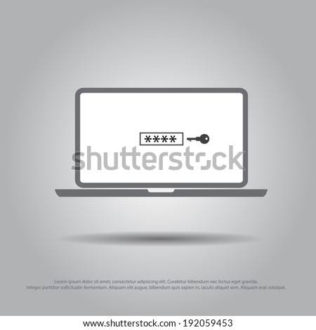 log on in laptop vector icon
