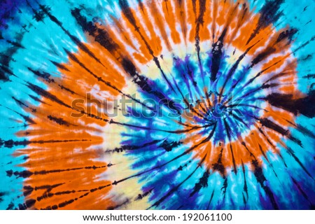 close up shot of tie dye fabric texture background Royalty-Free Stock Photo #192061100