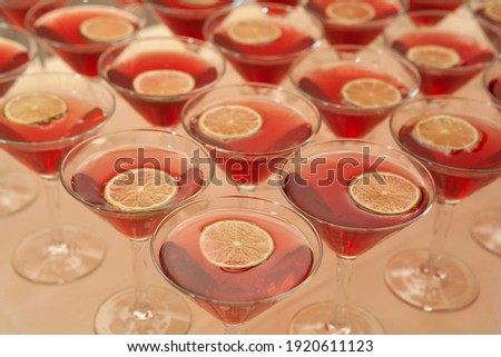 Cosmopolitan drink in a cocktail glasses