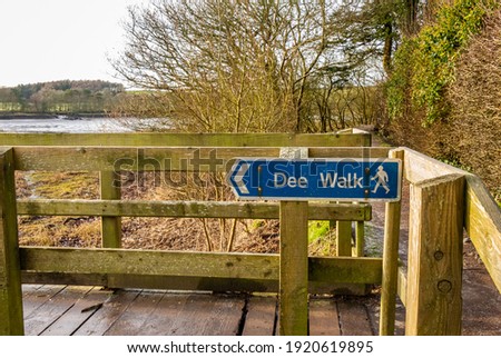 Path at the Dee walk along the River Dee estuary at Kirkcudbright, galloway, Scotland