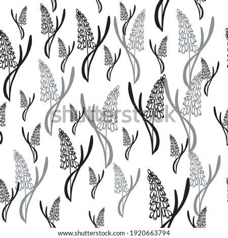 Hand-drawn twigs illustration. Floral background with twigs and flowers on a white background. Lovely delicate herbs and leaves. Illustration for wallpaper, fabric, wrapping paper, design, background