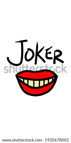 Skecth Joker's lip in red color