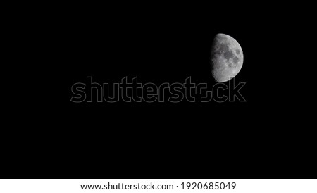 Black background moon space for text